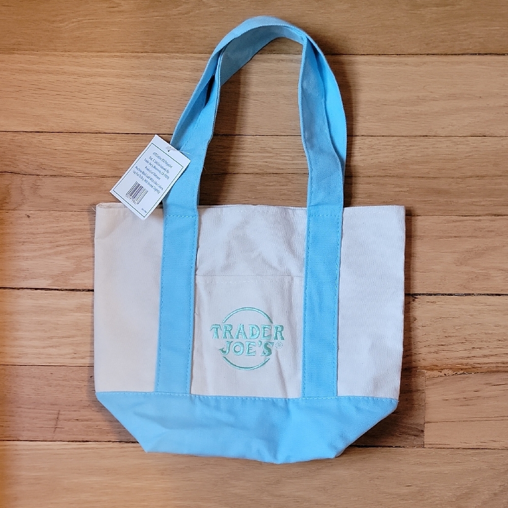 Trader Joe's Mini Pastel Tote BLUE